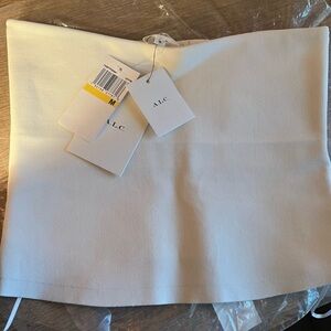 A.l.c. Dean White Stretch strapless knit tube cropped top